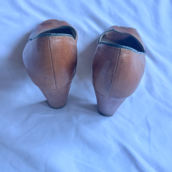 Miz Mooz Tan Peep-Toe Heels - Picture 6 of 10